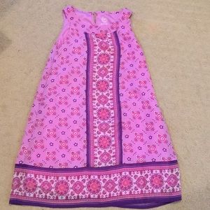 Girls printed dress pink and purple size m (7/8)